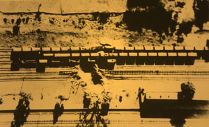 Bombed Pakistani Railway Yard