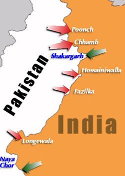 Map: Pakistani Attacks on Western Front